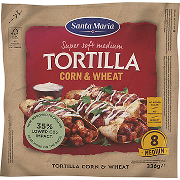 Santa Maria Tortilla majs och vete medium 336g