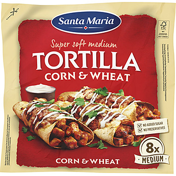 Santa Maria Tortilla wraps corn & wheat medium 336g
