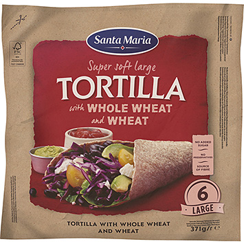 Santa Maria Tortilla wraps tarwe & volkorentarwe large 371g