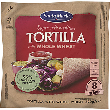 Santa Maria Tortilla wraps tarwe & volkorentarwe medium 320g