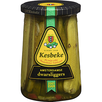 Kesbeke Cornichons en tranches d'Amsterdam aigre-douce 580ml