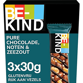 Be-Kind Barretta di noci cioccolato fondente sale marino confezione da 3 90g