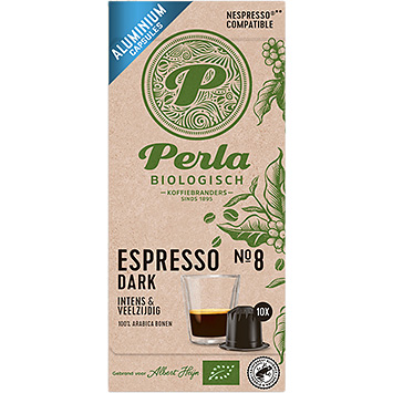 Perla Økologiske espresso mørke kaffekapsler 50g