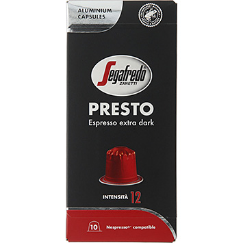 Segafredo Presto espresso ekstra mørke kaffekapsler 50g