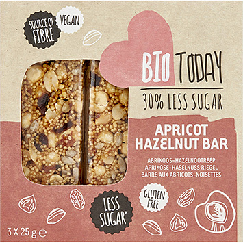BioToday Apricot-hazelnut bar with less sugar 75g