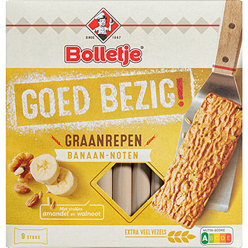 Bolletje Goed bezig barres de céréales à la banane et aux noix 210g