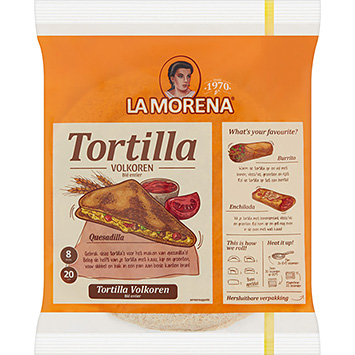 La Morena Kleine Tortillas aus Vollkornmehl 320g