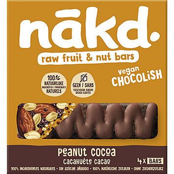 Nakd Barres de cacao aux cacahuètes et au chocolat végétalien 120g