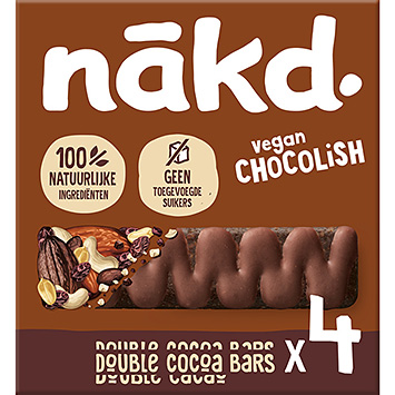 Nakd Barres chocolatées végétaliennes double cacao 120g