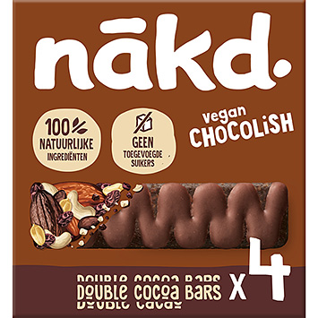 Nakd Barritas veganas de chocolate doble cacao 120g