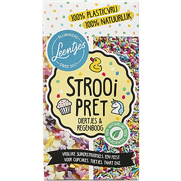 Leentjes Vermicelles décoratifs animaux & arc-en-ciel 120g