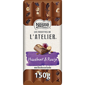 L'Atelier Milk chocolate hazelnut & raisin 150g