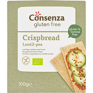 Consenza Cracker ært linser glutenfri bio 100g