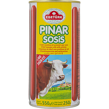 Egetürk Pinar sosis nötköttskorvar 550g