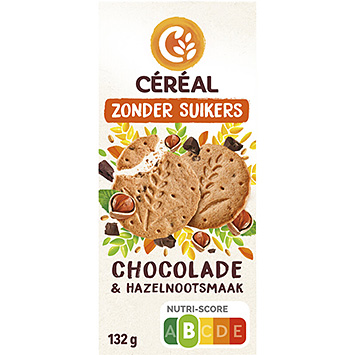 Céréal Schokoladen-Haselnusskekse ohne Zucker 132g