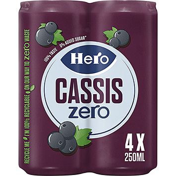 Hero Cassis zero 4-pack 1000ml