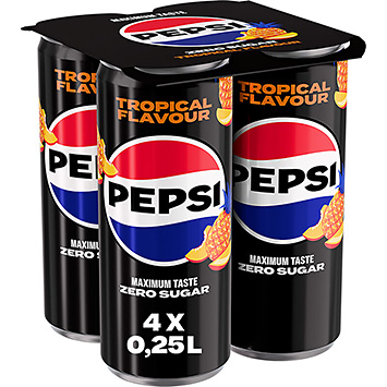 Pepsi Tropischer Geschmack, zuckerfrei, 4er-Packung 1000ml