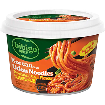 Bibigo Korean style udon noodles chili flavour 188g