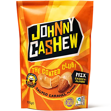 Johnny Cashew Blandet cashewnødder, mandel, saltet karamel 100g