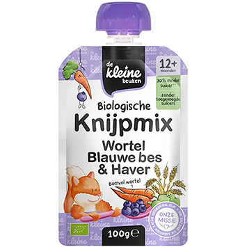 De Kleine Keuken Squeeze mix gulerod blåbær & havre 12m+ 100g