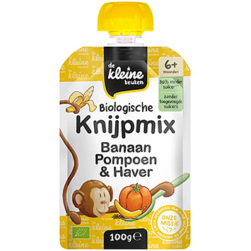 De Kleine Keuken Squeeze mix banan, græskar og havre 6m+ 100g