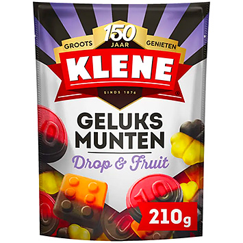 Klene Geluksmunten drop & fruit 210g