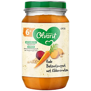 Olvarit Rode bietstamppot met kikkererwten 6m+ 200g