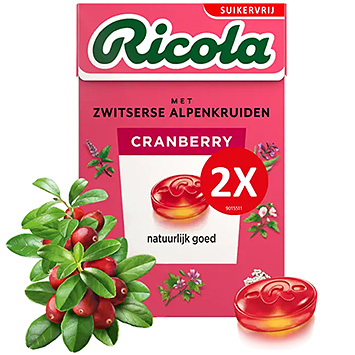Ricola Cranberry suikervrij 2-pack 100g