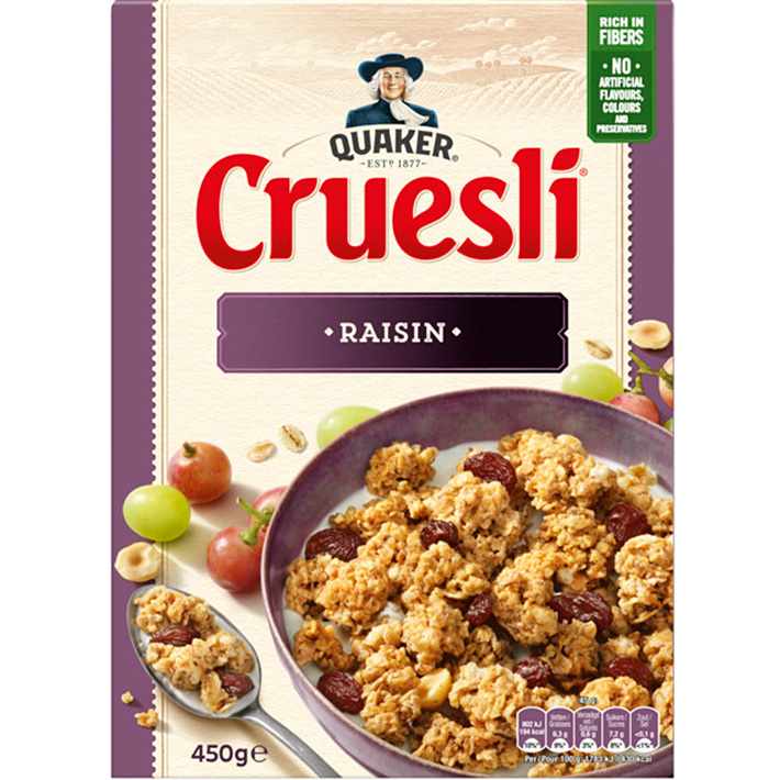 Quaker Cruesli aux raisins secs 450g - Hollande Supermarché