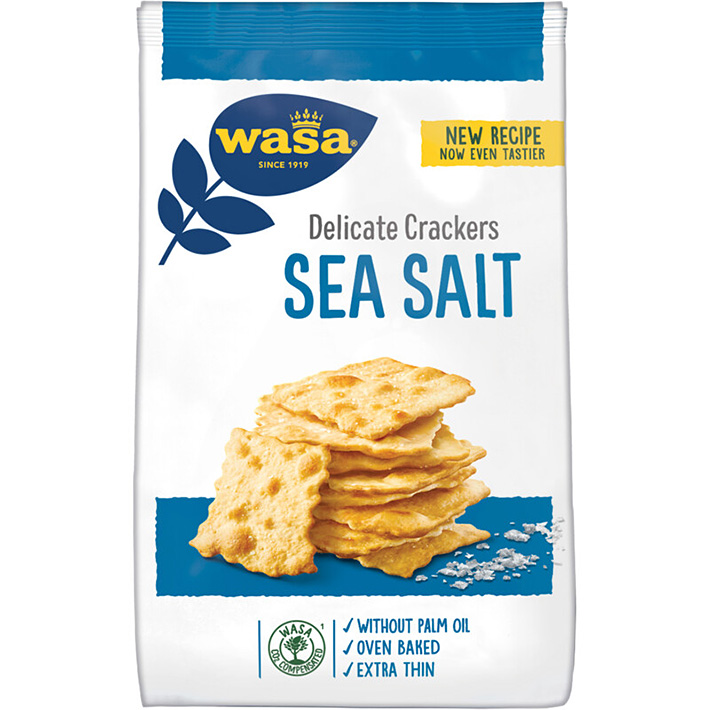 Wasa Delicate crackers sea salt 180g Holland Stormarknad
